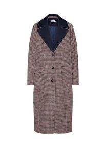 re.draft, Damen Mantel 'Houndstooth Coat', Champagner / Navy / Rot