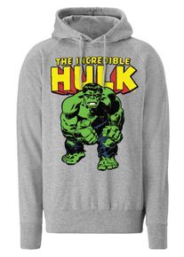 logoshirt, Herren Kapuzen-Sweatshirt "Hulk", Gelb / Graumeliert / Grün / Rot
