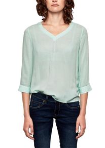 Q/S Designed By, Damen Blusenshirt im Fabric-Mix, Mint