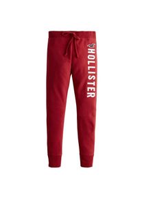 Hollister, Damen Hose 'LOGO FLEGGING', Rot / Weiß