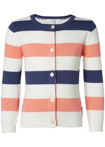 Noppies, M&auml;dchen Strickjacke 'Lich', Navy / Pfirsich / Perlwei&szlig;