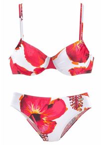 Lascana, Damen Bügel-Bikini, Hellrot / Weiß