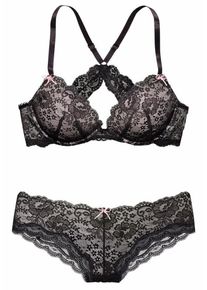 Lascana, Damen Push-up-BH + Panty (2-tlg.), Schwarz