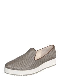 Buffalo, Damen Slipper mit Plateau und Glitter, Braun / Weiß
