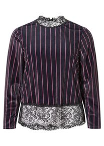 JUNAROSE, Damen Langarmbluse, Lila / Schwarz