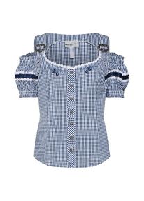 Marjo, Damen Bluse 'Britt-Maren', Dunkelblau / Wei&szlig;