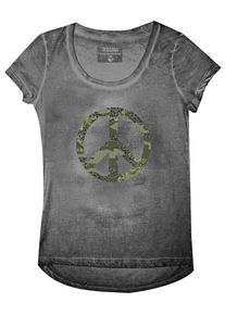 COCCARA, Damen T-Shirt 'Irene', Khaki / Grasgr&uuml;n / Hellgr&uuml;n / Schwarz