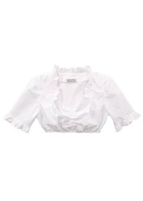 HANNAH, Damen Dirndlbluse mit Raffband, Rosa / Weiß