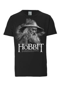 logoshirt, Herren T-Shirt 'The Hobbit', Grau / Schwarz / Wei&szlig;