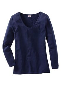sheego Casual, Damen Klassisches Longshirt, Ultramarinblau