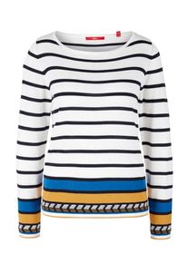 s.Oliver RED LABEL, Damen Pullover, Nachtblau / Senf / Weiß