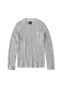 Abercrombie & Fitch Abercrombie & Fitch, Herren Pullover 'ICON CABLE CREW', Hellgrau