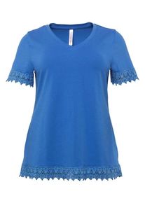 sheego Casual, Damen T-Shirt, Royalblau