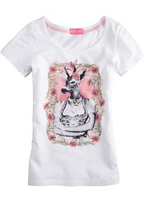 Kr&uuml;ger Dirndl Kr&uuml;ger Madl, Damen Trachtenshirt mit Herz-Anh&auml;nger, Rosa / Wei&szlig;