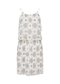 Only, Damen Kleid 'onlZOE STRAP DRESS AOP WVN', Hellgrau / Weiß