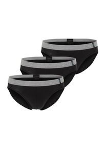 Schiesser, Herren Rio-Slip (3er-Pack), Grau / Schwarz