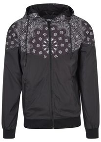 Urban Classics, Herren Jacke 'Pattern Arrow Windrunner', Schwarz / Weiß