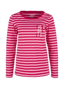 s.Oliver RED LABEL, Damen Longsleeve, Pink / Weiß