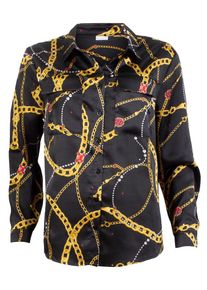 IN FRONT, Damen Bluse 'Pam', Gold / Rot / Schwarz / Wei&szlig;