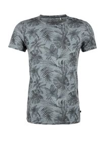 Q/S Designed By, Herren Vintage-Shirt mit Exotic-Print, Graumeliert / Schwarz