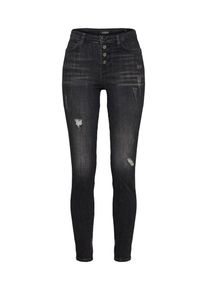 Guess, Damen Jeans '1981 EXPOSED BUTTON', Black Denim