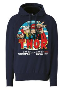 logoshirt, Herren Kapuzen-Sweatshirt "Thor", Navy / Hellblau / Gelb / Rot