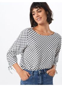 comma, Damen Bluse, Schwarz / Wei&szlig;