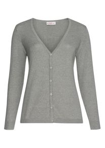 sheego Casual, Damen Strickjacke, Grau