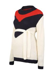 MAMALICIOUS, Damen Pullover 'Sanna', Nachtblau / Rot / Naturwei&szlig;