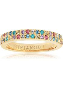 SIF JAKOBS, Damen Ring 'Corte Due', Gold / Jade / Helllila / Rosé