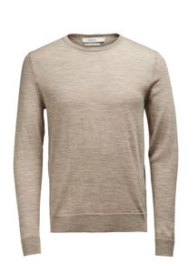 Jack & Jones JACK & JONES, Herren Merinowoll-Pullover, Beige