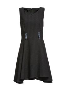 Apart, Damen Kleid mit asymmetrischem Saum, Schwarz