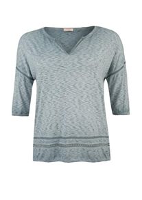TRIANGLE, Damen Flammgarn-Shirt mit Dye-Effekt, Taubenblau