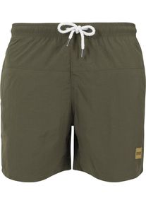 Urban Classics, Herren Badeshorts 'Block Swim Shorts', Khaki