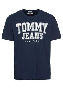 Tommy Jeans, Herren T-Shirt, Dunkelblau / Weiß