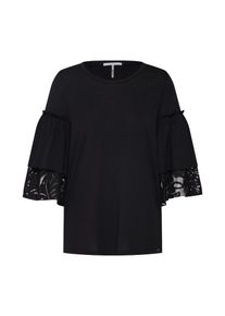Scotch & Soda SCOTCH & SODA, Damen Shirt 'Jersey top with ruffled lace sleeves', Schwarz