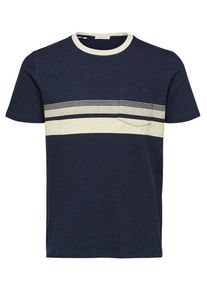 Selected Homme, Herren T-Shirt, Beige / Dunkelblau