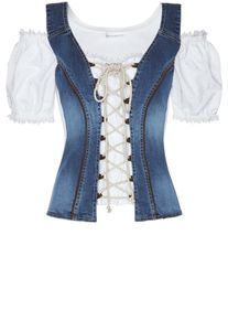 Stockerpoint, Damen Mieder 'Maxim', Blue Denim / Weiß
