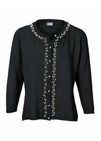 Heine, Damen Cardigan mit Perlenbesatz, Schwarz