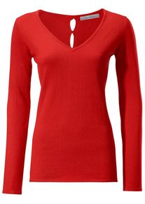 Heine, Damen Feinstrickpullover, Orangerot