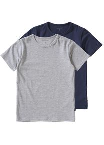 Minymo, T-Shirt 2er Pack für Jungen, Blau / Grau