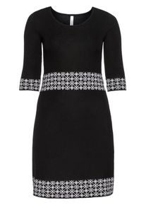 SheeGOTit, Damen Strickkleid, Schwarz / Wei&szlig;