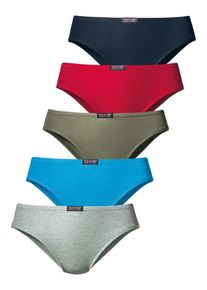 H.I.S. H.I.S, Damen Slip (5 Stck.), Marine / Himmelblau / Graumeliert / Khaki / Rot