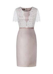 Apart, Damen Satinkleid, Creme / Rosa