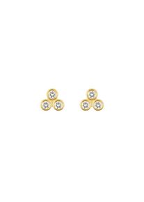 ID fine, Damen Tristar Ohrstecker, Gold