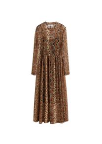 Mango, Damen Kleid 'Saru', Beige / Braun / Kastanienbraun