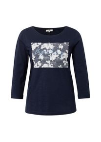 Tom Tailor, Damen T-Shirt, Navy / Hellblau / Wei&szlig;