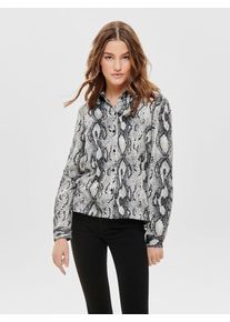 Only, Damen Hemd, Pastellblau / Schwarz / Weiß