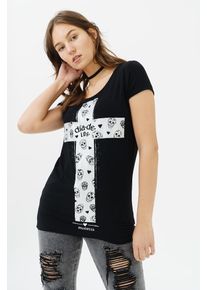 Trueprodigy, Damen T-Shirt 'Susan', Schwarz / Weiß