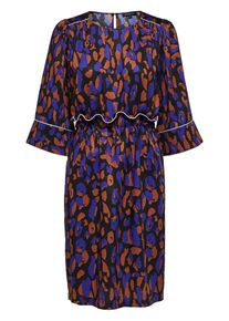 Selected Femme, Damen Kleid, Blau / Koralle / Schwarz